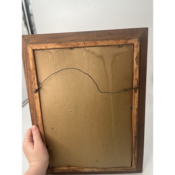 Beautiful Vintage Jesus Framed Picture 13x17 inches Wooden Frame K - Picture 8 of 8